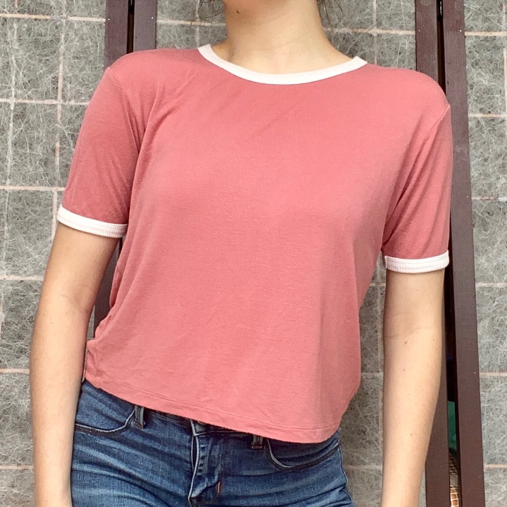 American Dream — Dusty Rose Tee w/ White Edges